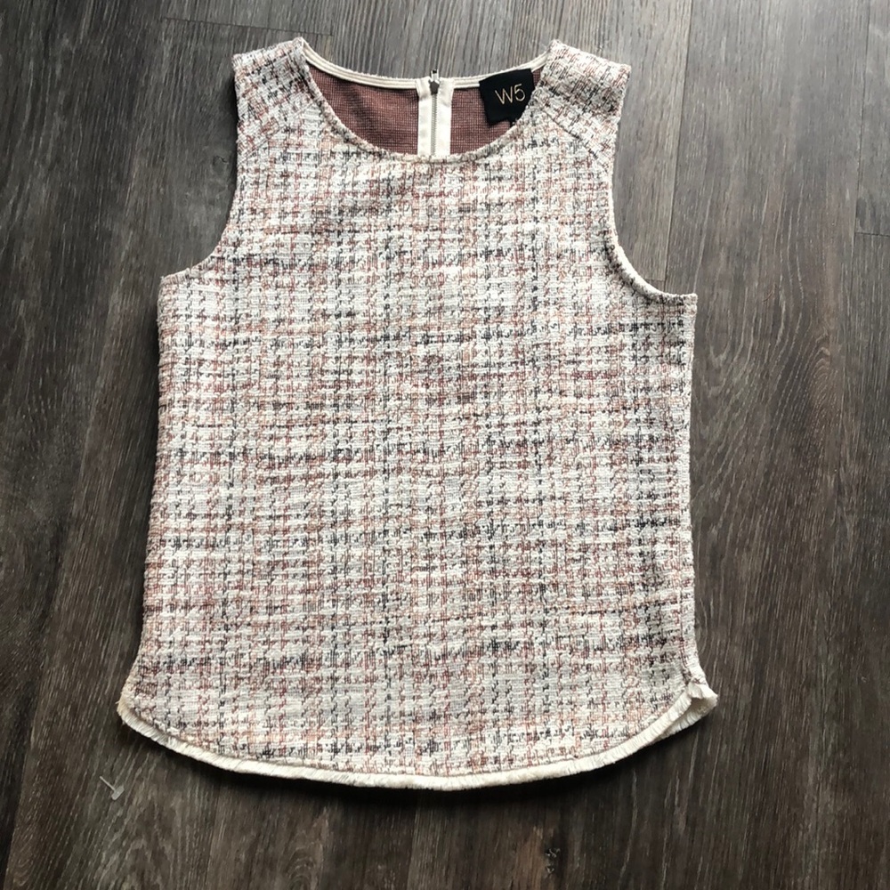 Anthropologie | W5 brand | Sleeveless Tweed Top | Sz S